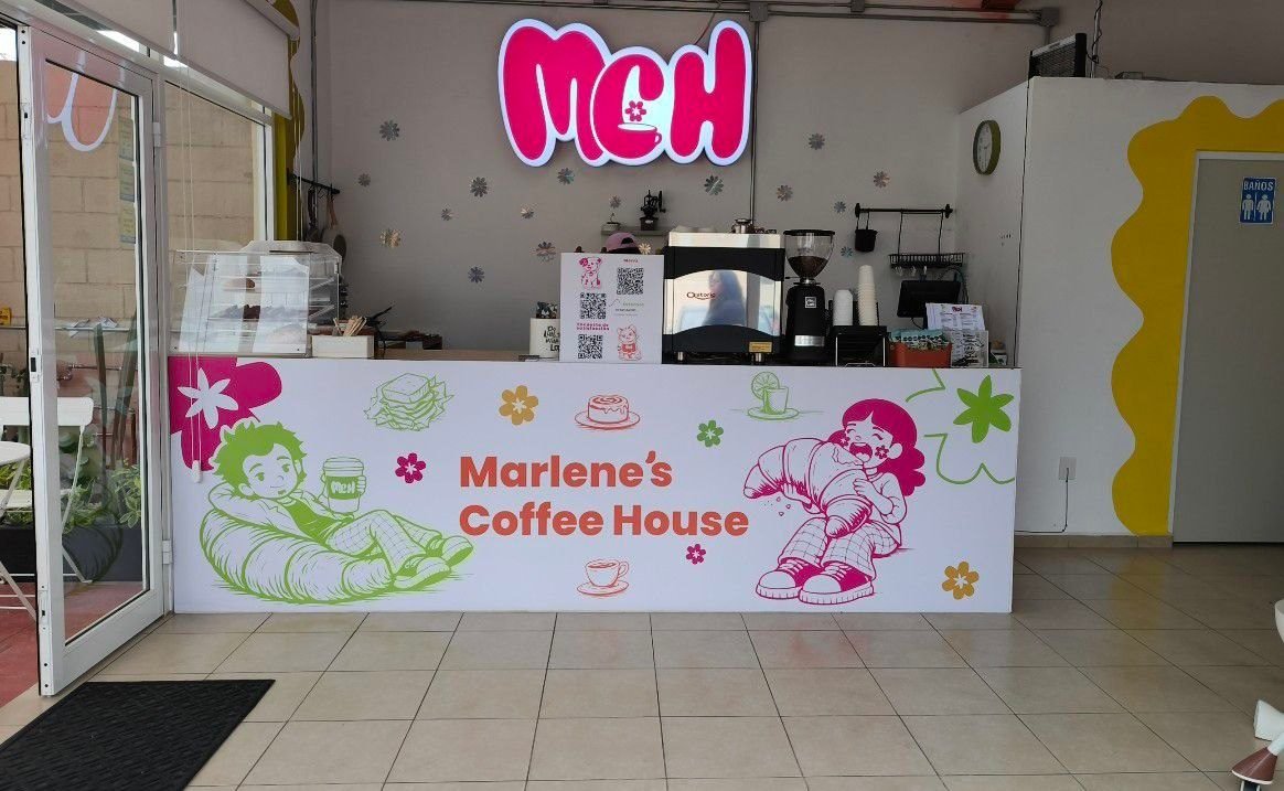 Mostrador con vinilo decorativo Marlene's Coffee House
